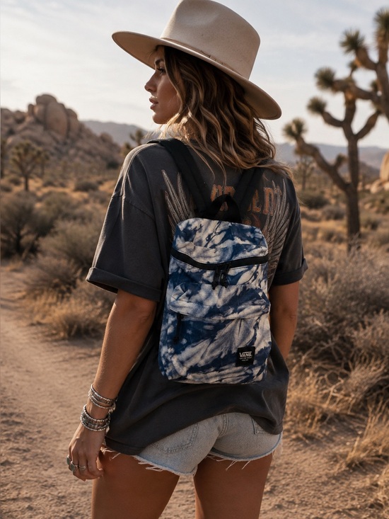 Vans Handbags - Vans "Off The Wall" Blue & White Tie Dye Backpack